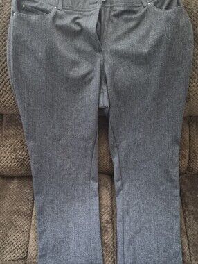 Gray Heather Knit Straight-Leg Pants